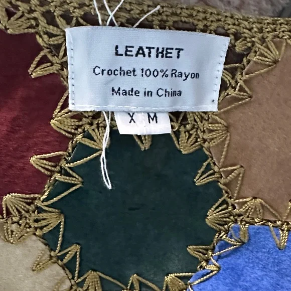 Vintage Multicolor Patchwork Crochet Vest - Picture 5 of 10